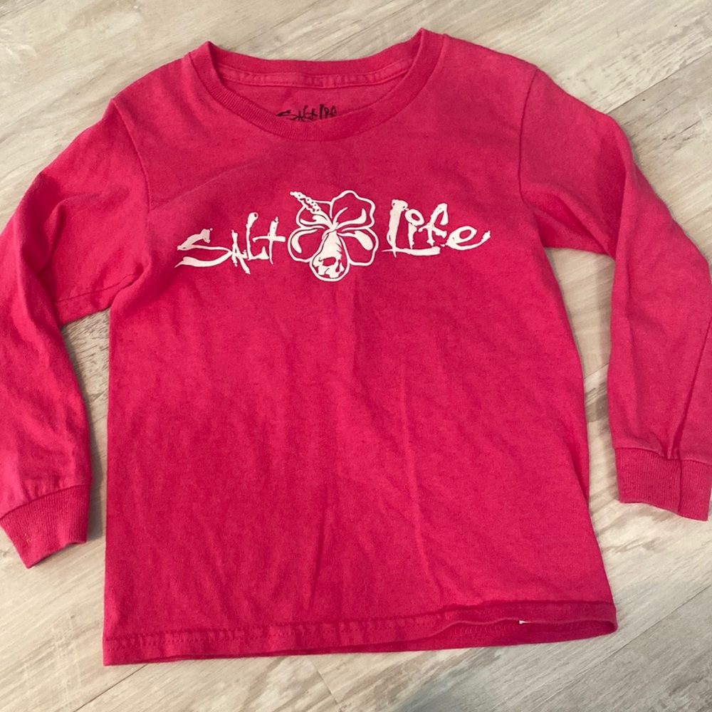 Pink girls salt life long sleeve